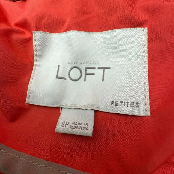 LOFT | Women's Small Petite SP Salmon Coral Full-Zip Tiered Ruffled Jacket Top - Picture 6 of 8